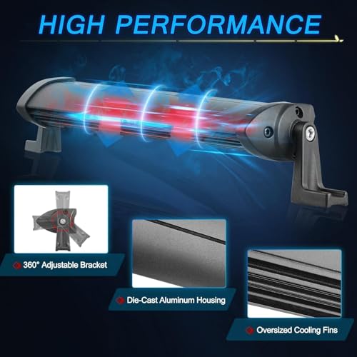 ACEC SHOP 6 Inch LED Light Bar Amber 2PCS 60W Ultra Slim Single Row Light Bars Spot Beam Driving Lights Yellow Fog Lighting LED Pod Lights for Truck Motorcycle SXS Off-Road UTV ATV - Image 4