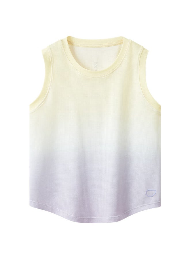 Potatokids Children's Sports Tank Top Summer Thin Breathable Boys And Girls Gradient Sleeveless Tank Top Twilight Yellow 130 - Image 5