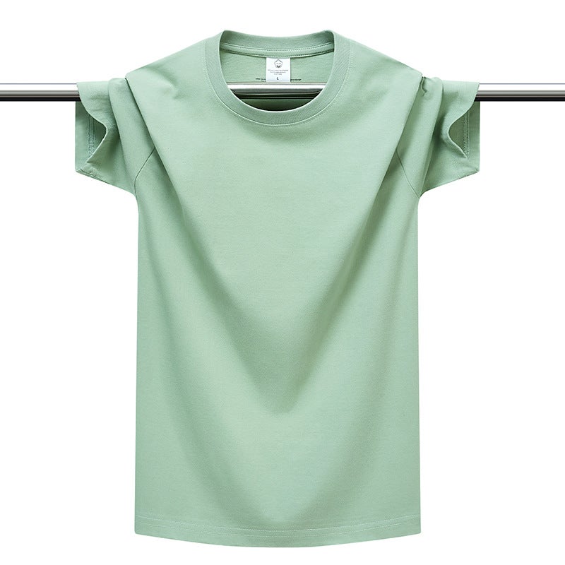 Heavy Cotton Short-Sleeved T-Shirt Men'S And Women'S Basic All-Match Loose Base T-Shirt Class Clothes Printing Advertising T-Shirt T-Shirt - Image 1