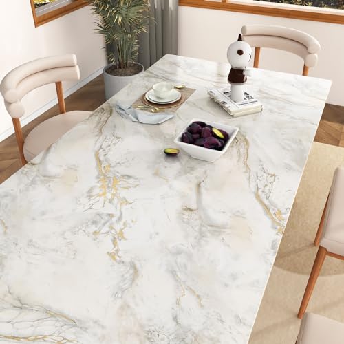 Wallercity BeigeGold Glossy Marble Contact Paper for Countertops Peel and Stick Marble Wallpaper Bathroom Kitchen Vinyl Waterproof Shiny Granite Wall Paper for Cabinet Countertop Table Top 24x118 - Image 3