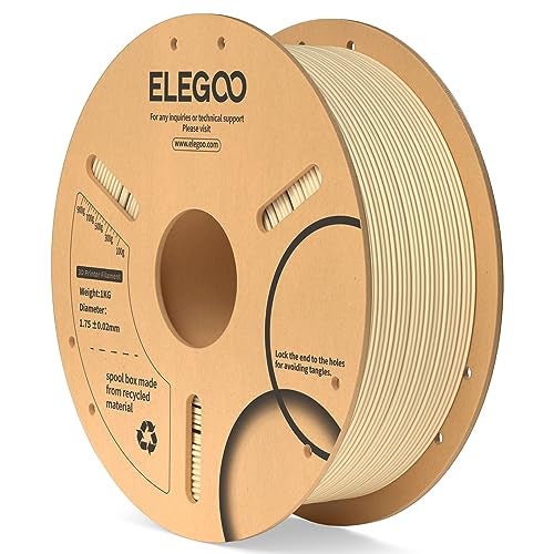 ELEGOO خيوط PLA من ELEGOO 1.75 مم بيج 1 كجم، خيوط طابعة ثلاثية الأبعاد بدقة أبعاد +/- 0.02 مم، بكرة كرتونية 1 كجم (2.2 رطل) تناسب معظم طابعات FDM ثلاثية الأبعاد - Image 1