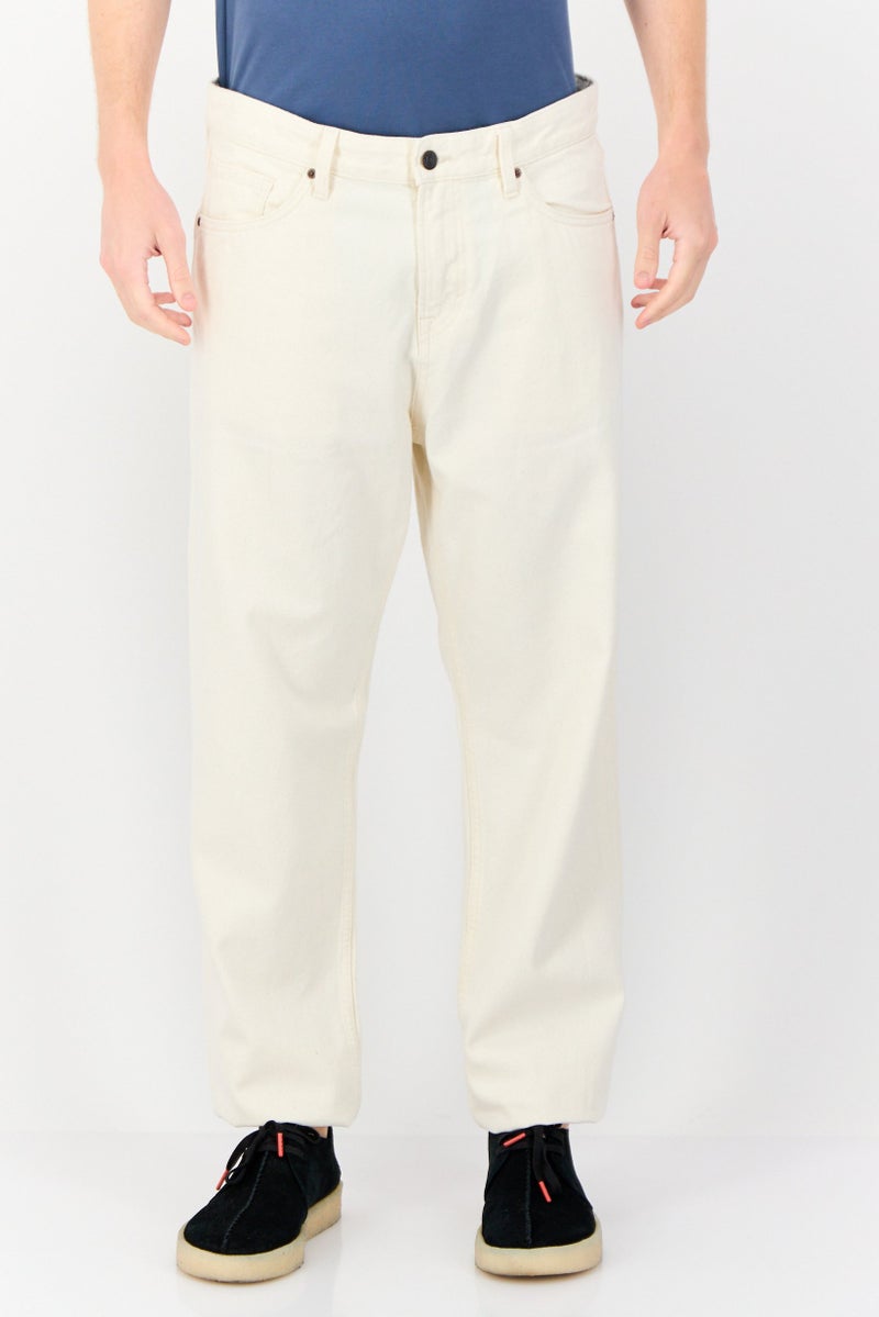 Celio Men Loose Fit Solid Non-Stretchable Jeans, Off White  - Image 1