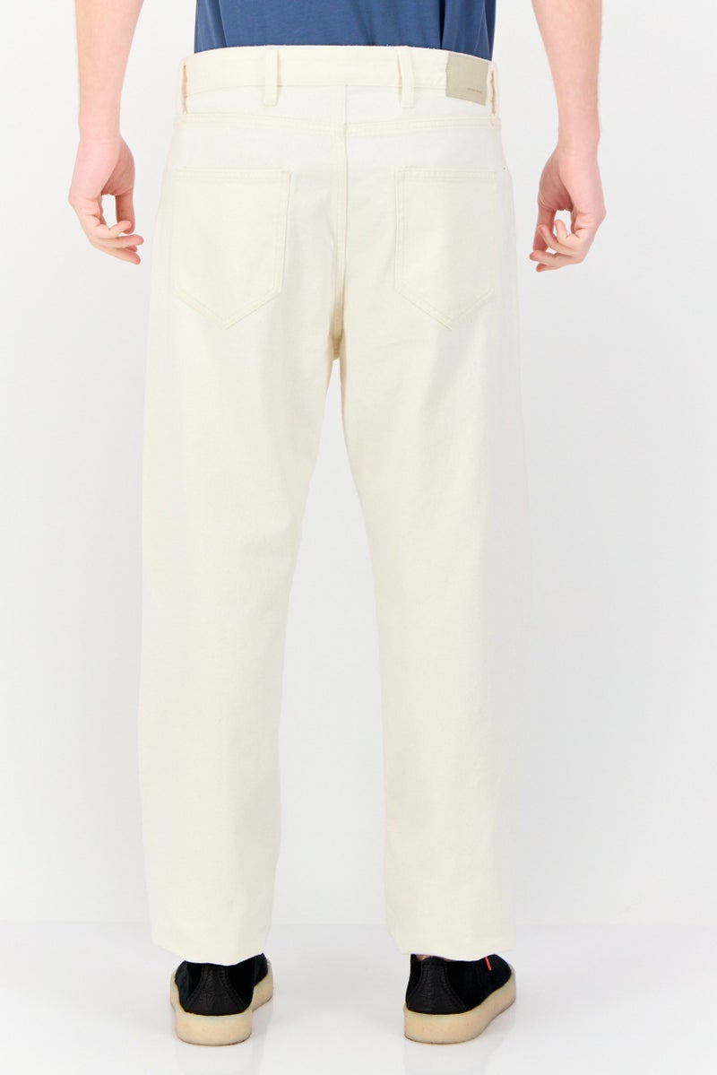Celio Men Loose Fit Solid Non-Stretchable Jeans, Off White  - Image 3