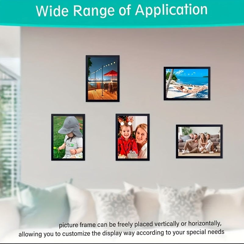 5pcs Silvery A4 Vertical Magnetic Photo Frame Reusable Wall Decoration Monitor - Image 4