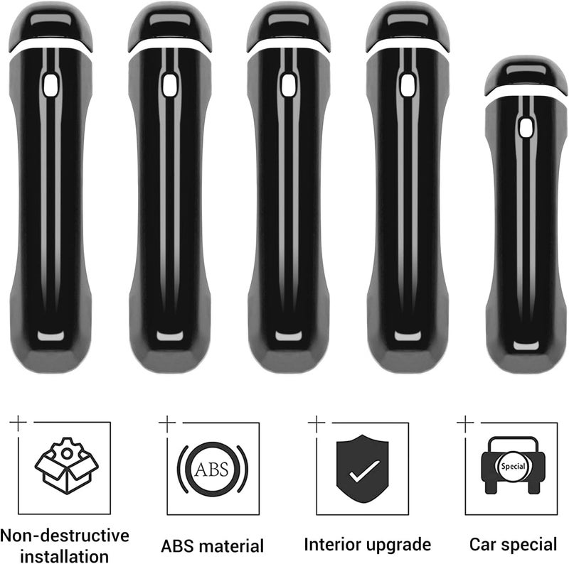 CheroCar Black Door Handle Cover Trim Tailgate Handle Cover Kit for 2018-2026 Jeep Wrangler JL JLU & Gladiator JT - Image 4