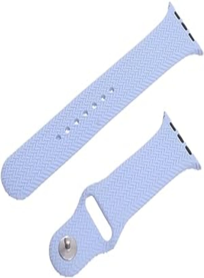 Generic Silicone Adjustable And Expandable Watch Strap With Zigzag Design For Unisex Compatible With Smart Watches 42/44/45 MM - Blue