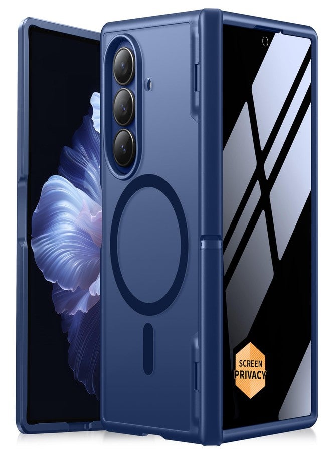 موبوسي جراب MOBOSI المغناطيسي لهاتف Z Fold 7 مع واقي شاشة للخصوصية، غطاء Samsung Galaxy Z Fold7 [متوافق مع Magsafe وحماية كاملة للمفصل] جرابات هواتف مقاومة للصدمات لهاتف Z Fold 7، أزرق داكن - Image 1