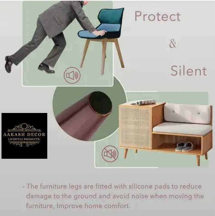 AAKASH DECOR 4 Pcs Sofa Oak Finish Wood Leg 5 Inch Wooden Sofa Furniture Brown Finish Heavy Duty Cone Shape with Mounting Metal Oak Finish - Image 5