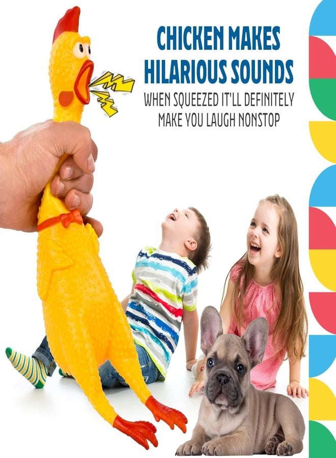 KittuPet Durable Rubber Screaming Chicken Toys Large Squeeze Chicken Noisemaker Dog Squeak Toys for Pet Chew Gifts Prank Novelty Toy (Yellow, Medium) - Image 5