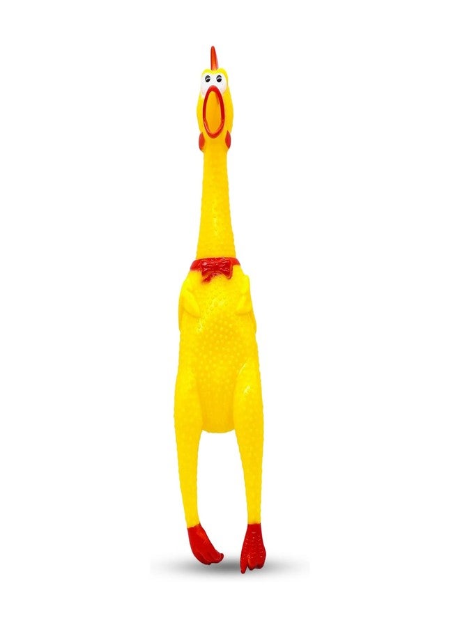 KittuPet Durable Rubber Screaming Chicken Toys Large Squeeze Chicken Noisemaker Dog Squeak Toys for Pet Chew Gifts Prank Novelty Toy (Yellow, Medium) - Image 1