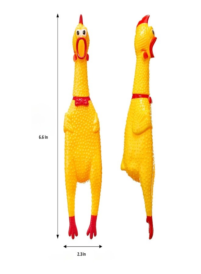 KittuPet Durable Rubber Screaming Chicken Toys Large Squeeze Chicken Noisemaker Dog Squeak Toys for Pet Chew Gifts Prank Novelty Toy (Yellow, Medium) - Image 2