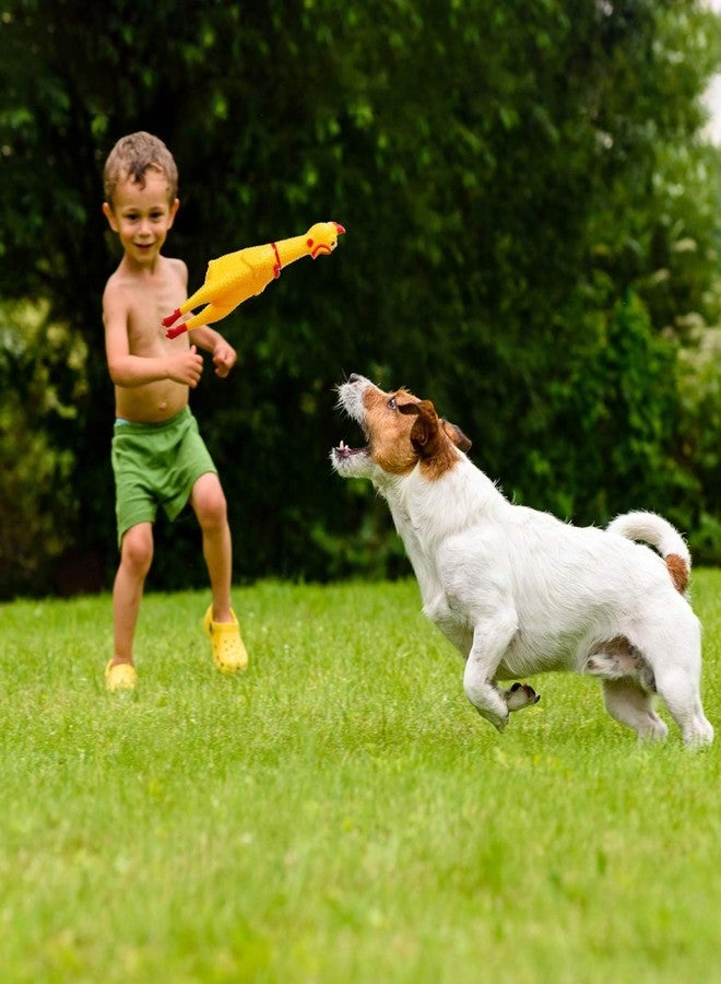 KittuPet Durable Rubber Screaming Chicken Toys Large Squeeze Chicken Noisemaker Dog Squeak Toys for Pet Chew Gifts Prank Novelty Toy (Yellow, Medium) - Image 4