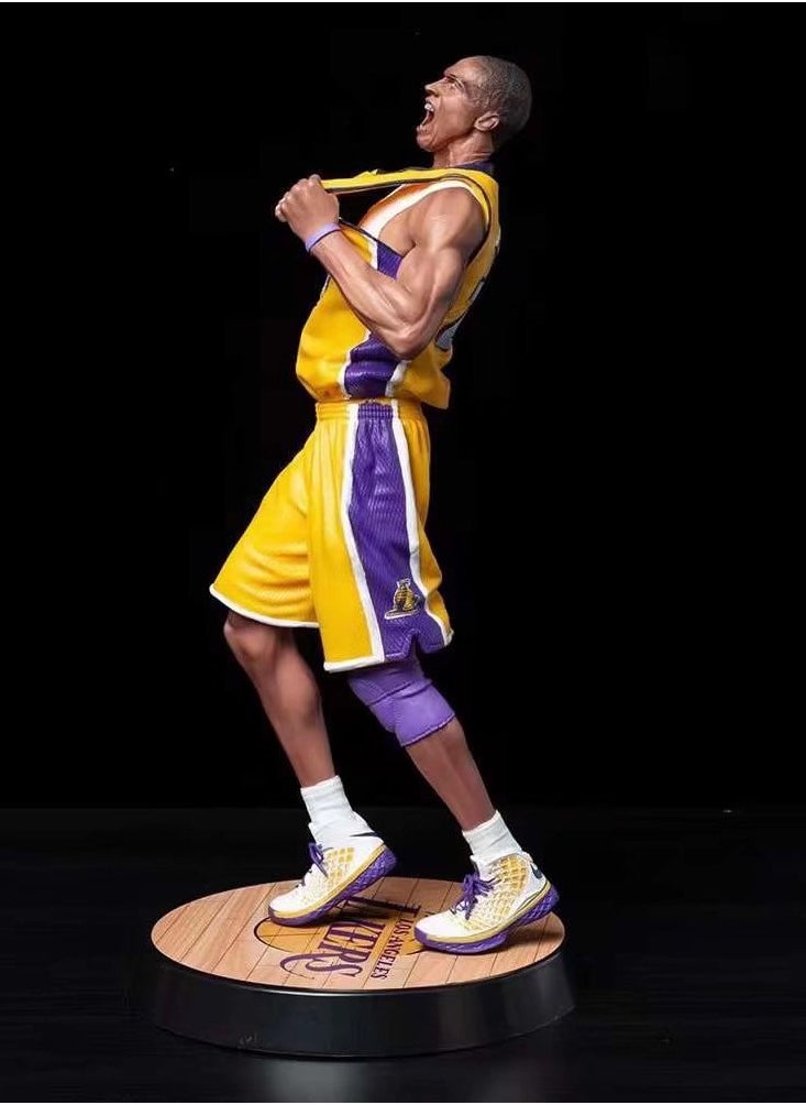 Generic - NBA 1/6 Lakers Kobe Bryant Victory Shout Action Figure Collectible Statue Display Model, Approximately 34cm Tall - Image 1