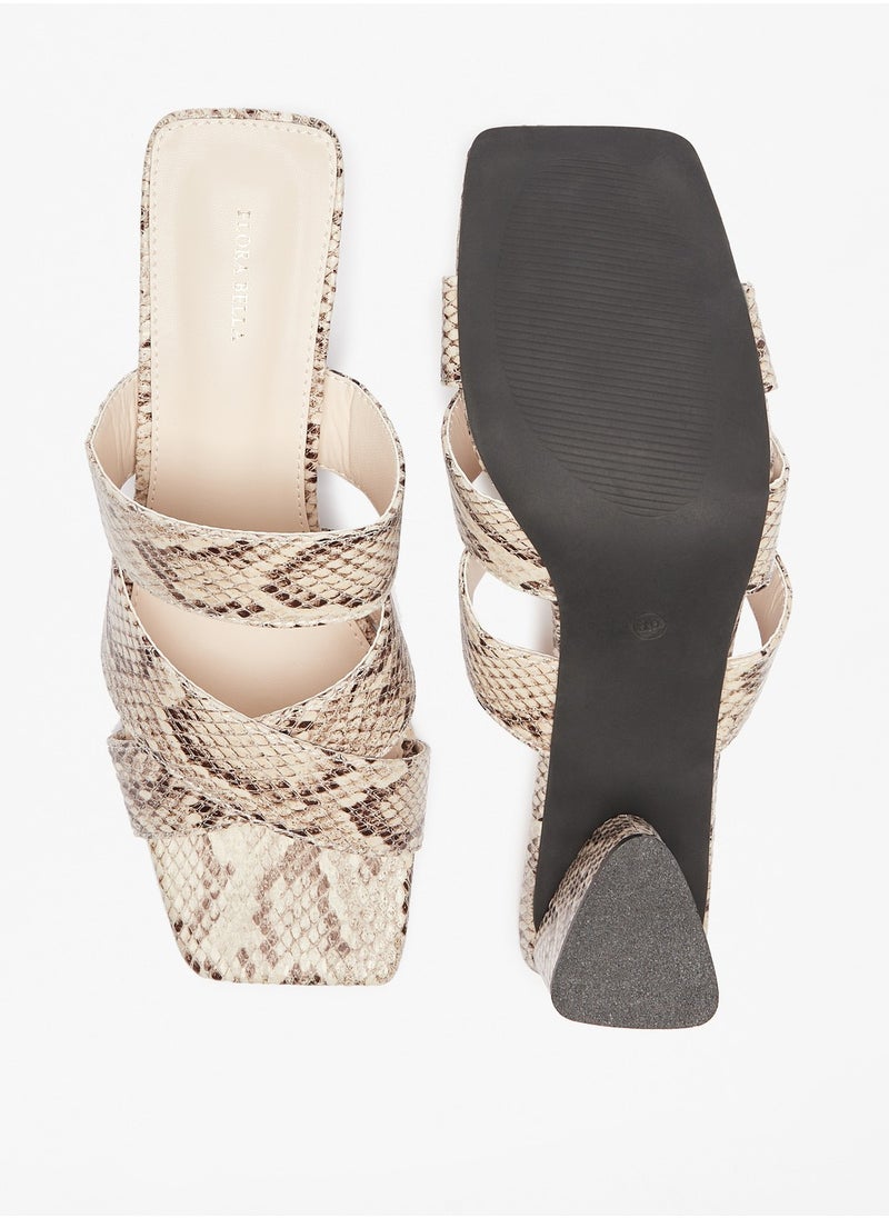 Flora Bella By Shoexpress - Womens Flora Bella Strappy Slip-On Sandals with Block Heels - Image 1