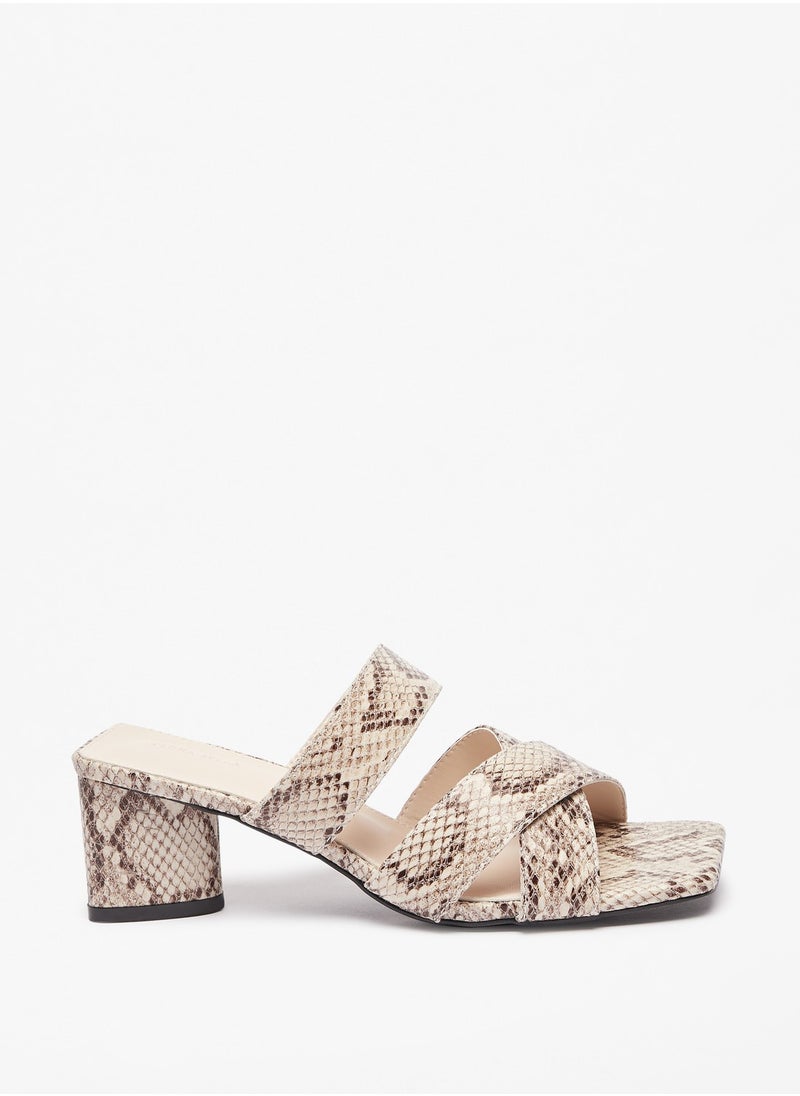 Flora Bella By Shoexpress - Womens Flora Bella Strappy Slip-On Sandals with Block Heels - Image 1