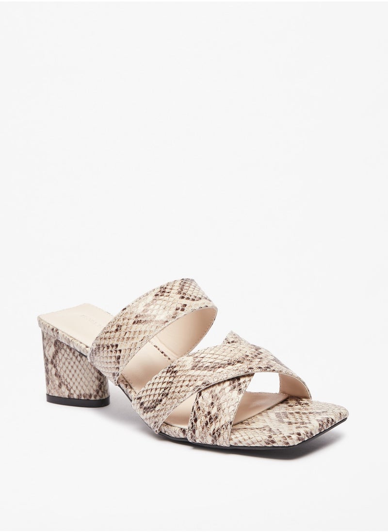 Flora Bella By Shoexpress - Womens Flora Bella Strappy Slip-On Sandals with Block Heels - Image 1