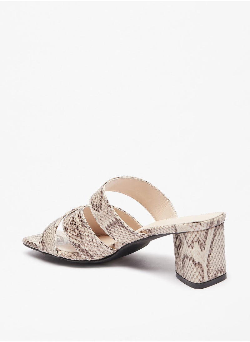 Flora Bella By Shoexpress - Womens Flora Bella Strappy Slip-On Sandals with Block Heels - Image 1