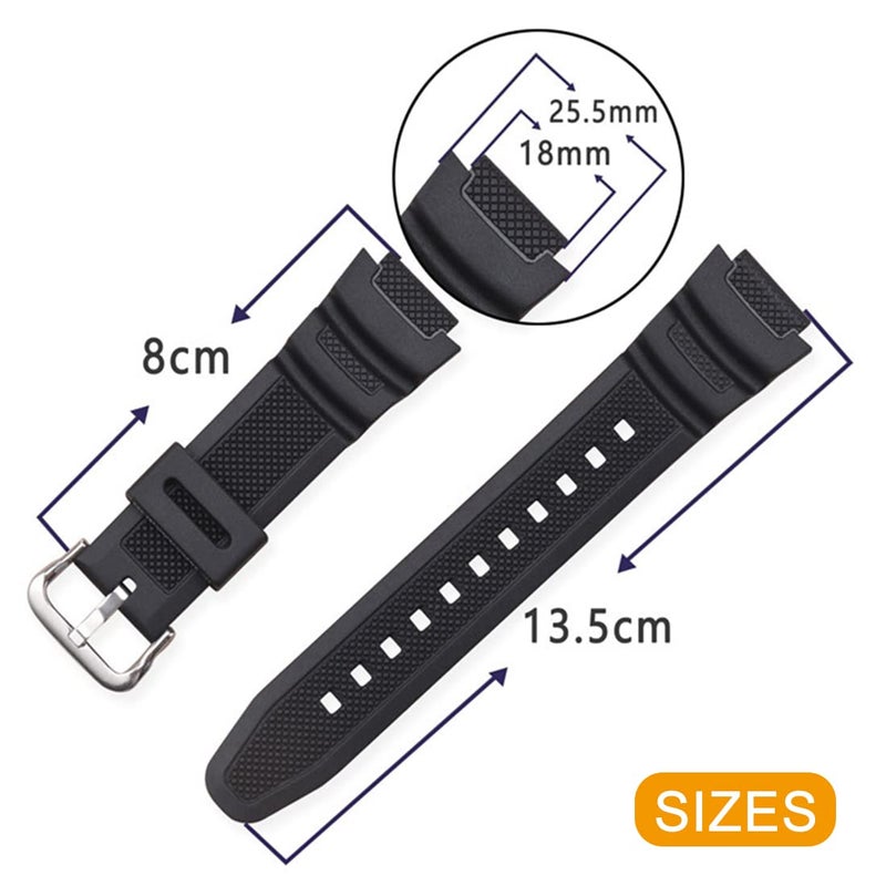 Lijinlan Men's Resin Replacement Watch Band for Casio AE-1000W AE-1200 AE-1300 AEQ-110W AQ-S800W MRW-200H SGW-300H SGW-400H W-216H W-218H W-735H Waterproof Watch Strap (NightBlue) - Image 4