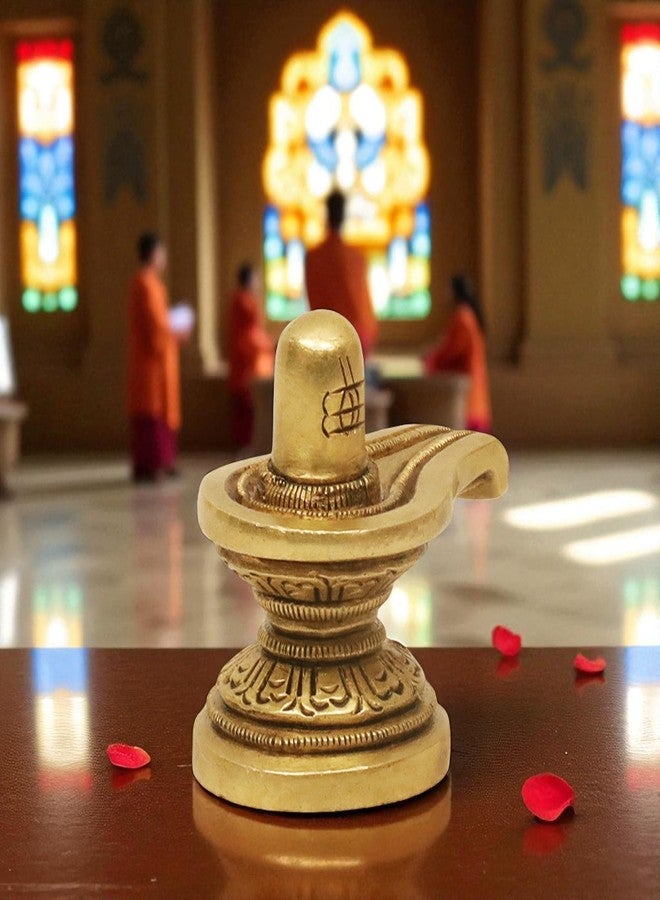 SHANTI تمثال شيفلينج نحاسي من شانتي، مناسب للعبادة المنزلية، ولتركيبه في الماندير أو المكتب، كما يُعد هدية وديكورًا. الارتفاع: 1.8 بوصة - Image 2
