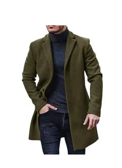 Loquat Cross-Border 2022 New Foreign Trade British Men's Long Trench Coat Wool Overcoat 