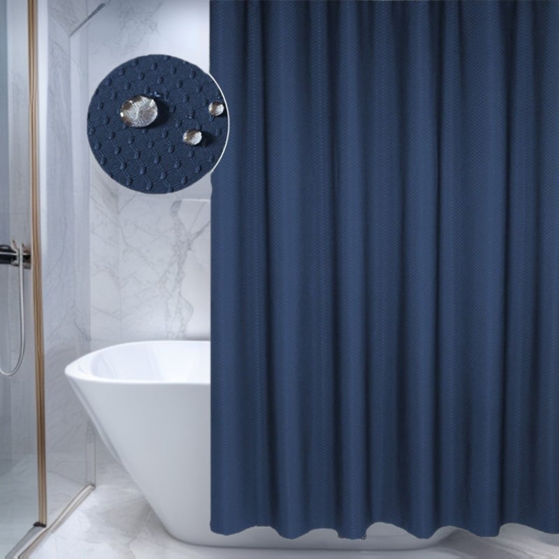 general 190g Thickened Polyester Shower Curtain Waffle Weave Waterproof Bathroom Liner - Image 1