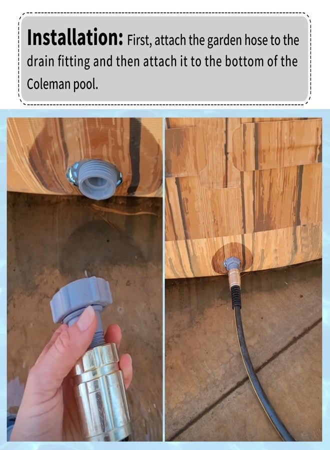 XJJ Vsttar Pool Drain Fitting, Connects to Garden Hose, Works with Coleman Pools - Image 5