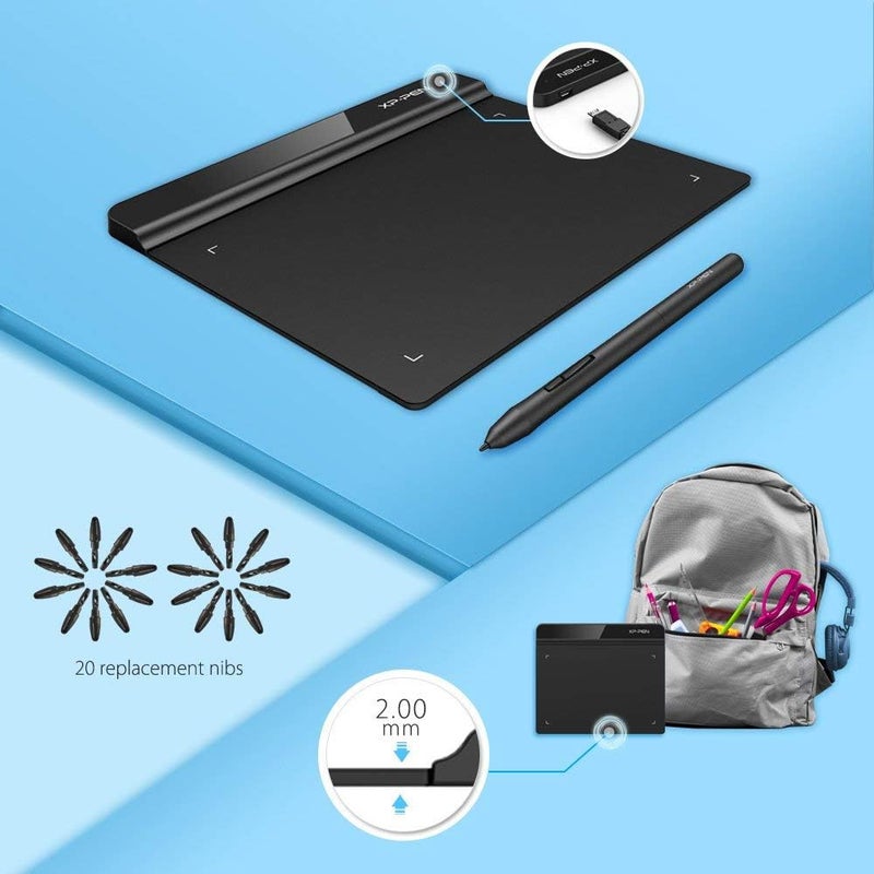 XPPen XP-Pen StarG640 Ultra-Thin Graphic Drawing Tablet (6" x 4", 8192 Levels of Pressure Sensitivity, Battery-Free Stylus, Black - Image 4