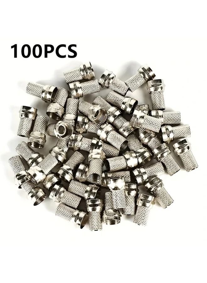 موصلات كابلات نوع RG6 عالية الجودة ملتوية من النحاس، علبة تحتوي على 100 قطعة - Image 1