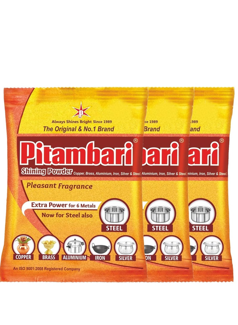 Pitambari Shining Powder - 200g (Pack of 3) - Image 1