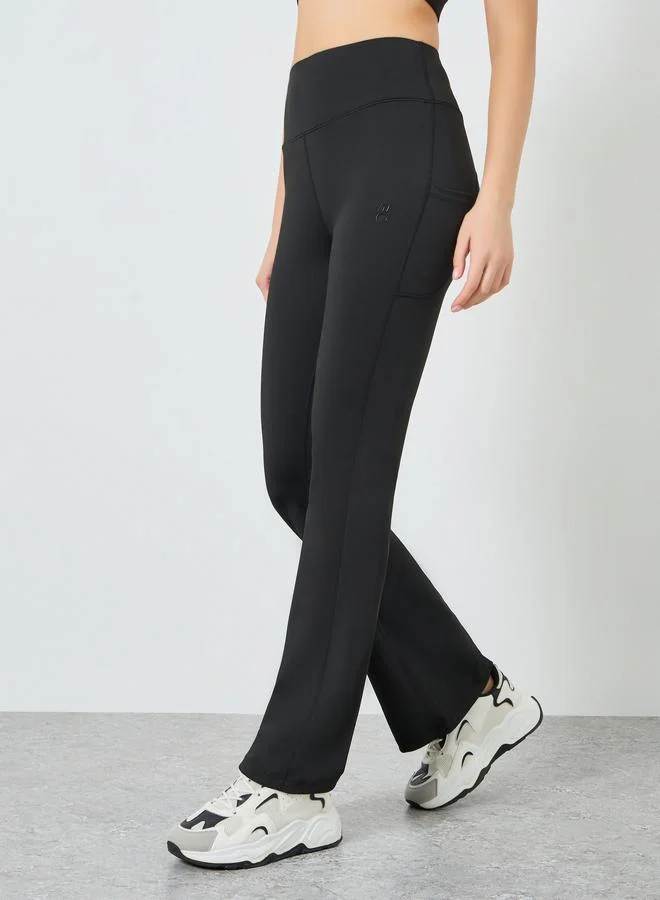 ستايلي اكتيف ليقنز واسع بشعار مطاطي وشريط عاكس