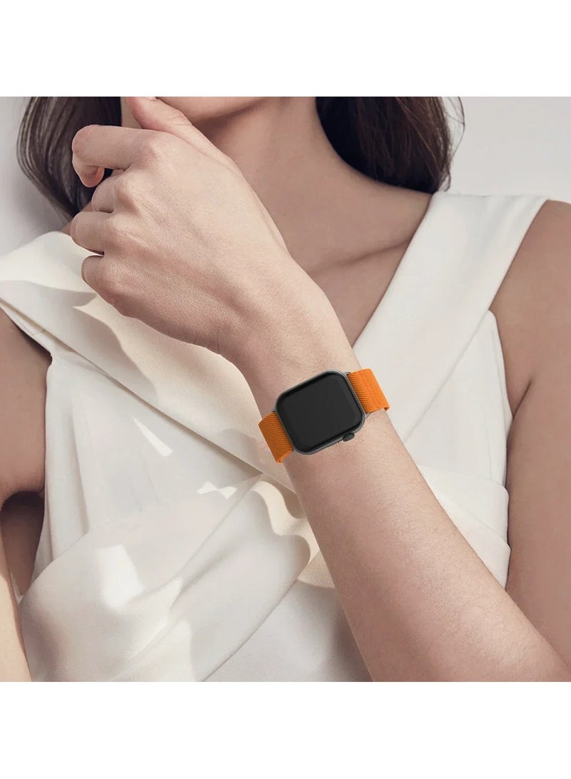 Adjustable Nylon Strap For Apple Watch Series 10/9/8/7/6/5/Ultra 2/Ultra - 49mm 44mm 45mm 42mm 46mm With metal buckle (Grey) - Image 4