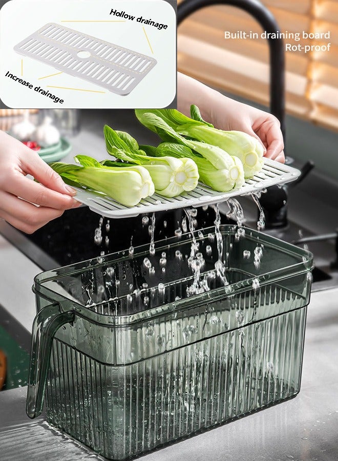 فلاي رود عبوة من 2 صندوق تخزين طعام للثلاجة، حاوية تخزين طعام قابلة للتكديس، صناديق لحفظ التوت للثلاجة مع صينية تصريف قابلة للإزالة للحفاظ على نضارة الخضراوات/الفاكهة/اللحوم/السلطة - Image 5