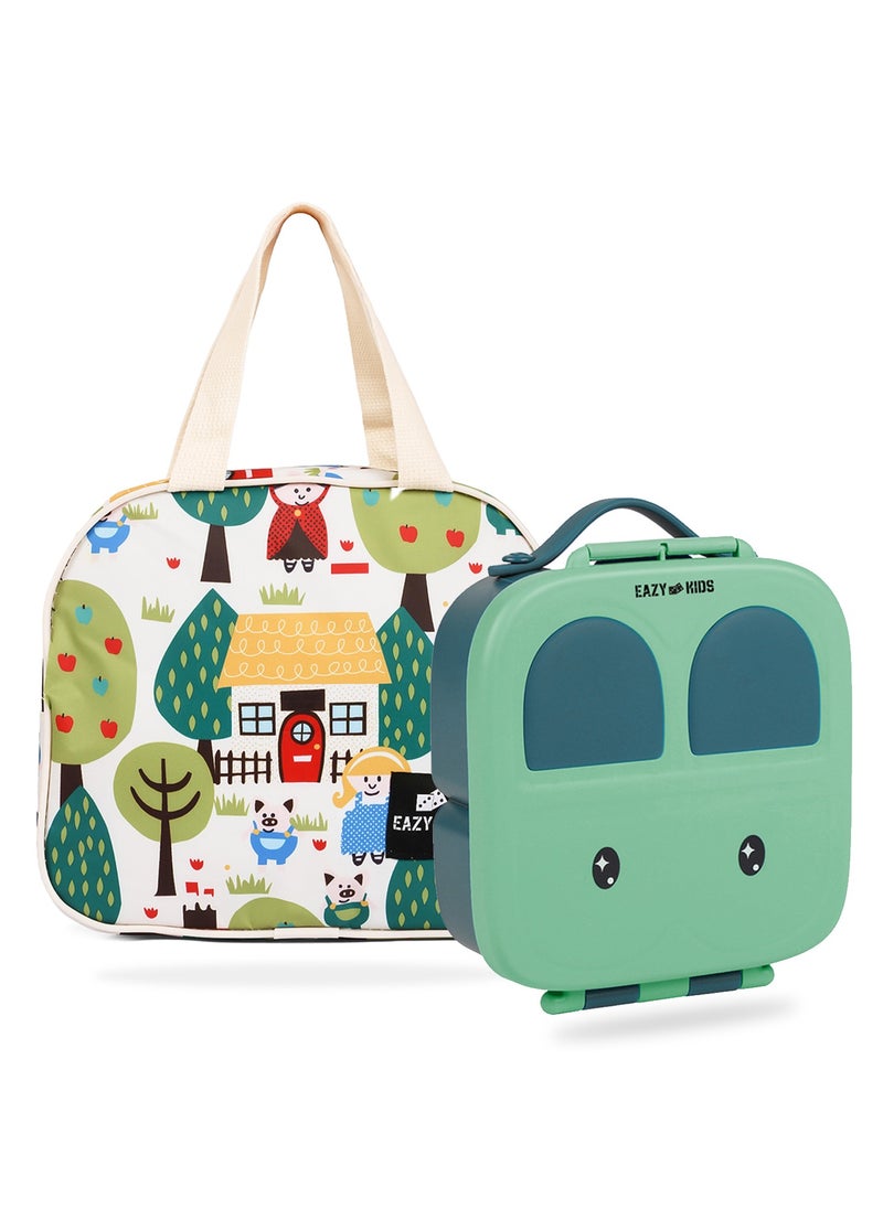 Bento Box Wt Insulated Lunch Bag Combo Green