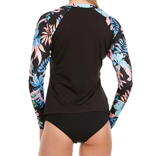 Hurley Rash Guard for Women Womens Rash Guard Long Sleeve Shirts Rashguard Swim Shirt Women UPF 50 SPF UV Protection Black Multi - Image 3