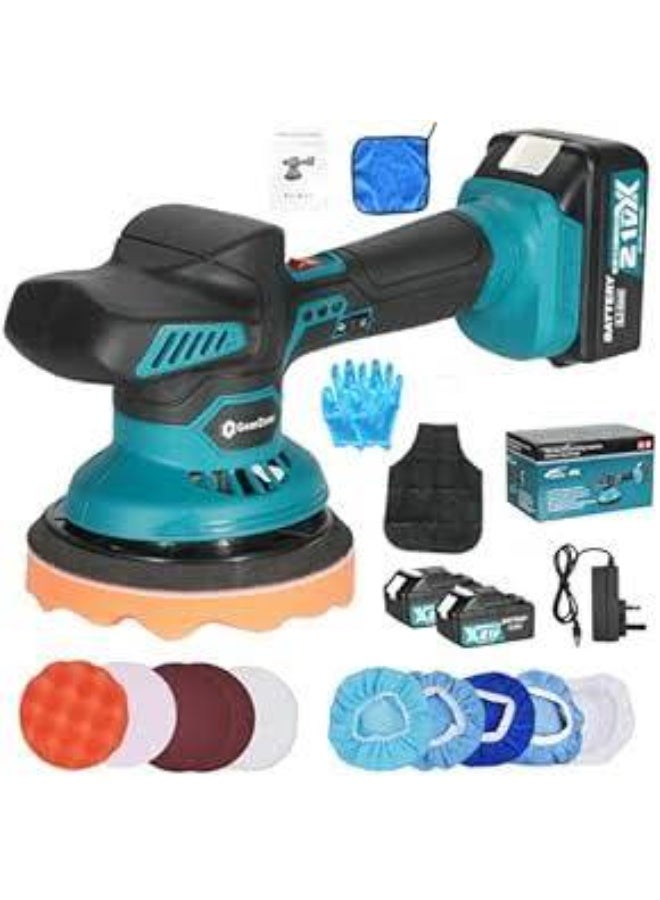 Dreamzon 48V Cordless Dual-Action Car Polisher – Orbital Buffer Kit with (2) 4.0Ah Batteries, 6000 RPM 8-Variable Speed, Brushless Motor for Professional Car Detailing & Scratch Removal (Blue) - Image 3