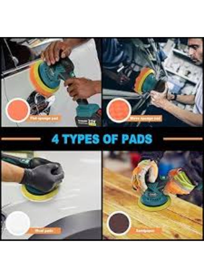 Dreamzon 48V Cordless Dual-Action Car Polisher – Orbital Buffer Kit with (2) 4.0Ah Batteries, 6000 RPM 8-Variable Speed, Brushless Motor for Professional Car Detailing & Scratch Removal (Blue) - Image 5