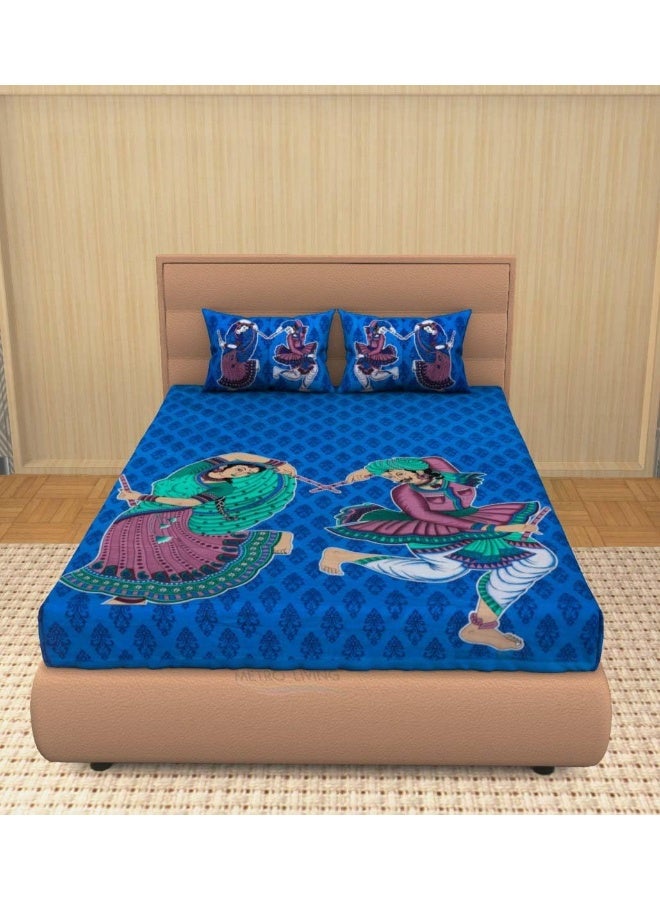 Urban Magic Urban MagicÂ® 104 TC 100% Cotton Double BEDSHEET with 2 Pillow Covers  - Image 4