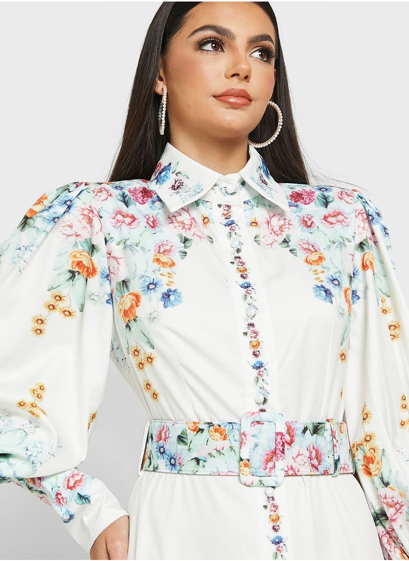 Khizana - Printed A-Line Dress - Image 1