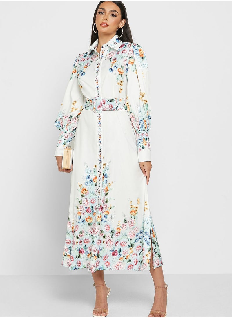 Khizana - Printed A-Line Dress - Image 1