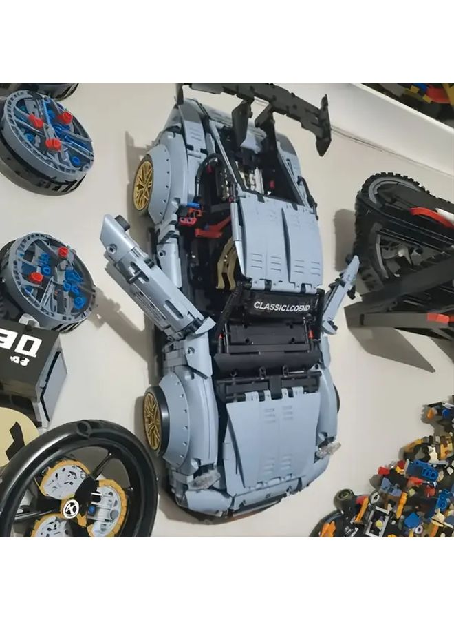 مجموعة مكعبات سيارة موديل بلو 1300 قطعة مجموعة سيارات رياضية عالية التقنية هدية جمع للكبار - Image 5