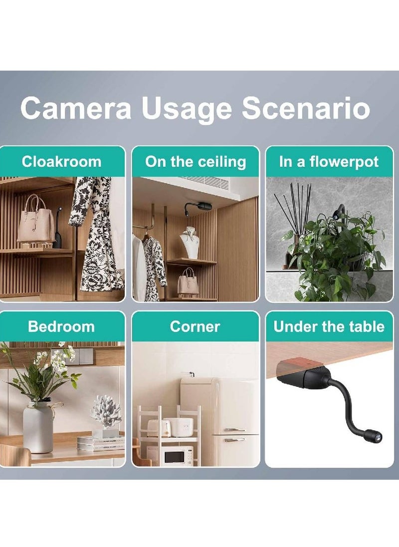 Generic 360-Degree Panoramic Hidden Camera Spy Camera Flexible and Adjustable Camera, Free Rotation Angle 1080P Camera with Motion Detection, Indoor  - Image 3