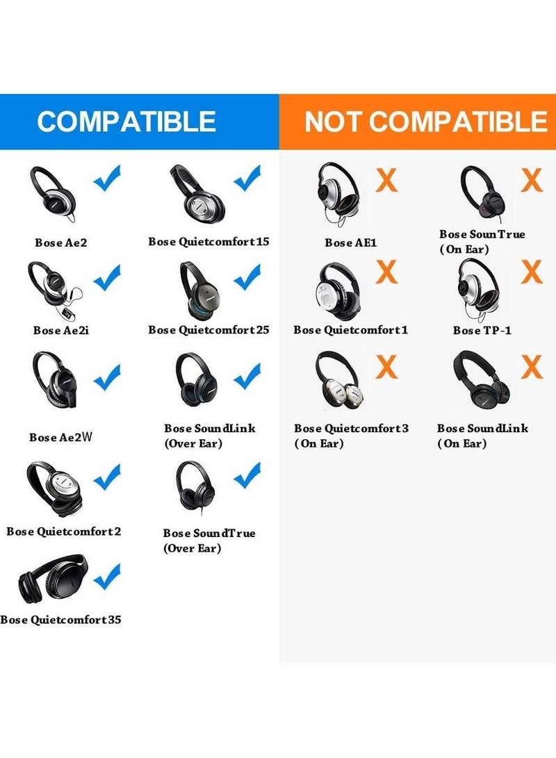 Ear Pads for Bose Replacement Soft Memory Foam Cushion Compatible With QC2 QC15 QC25 QC35 AE 2 2i 2w - Image 3