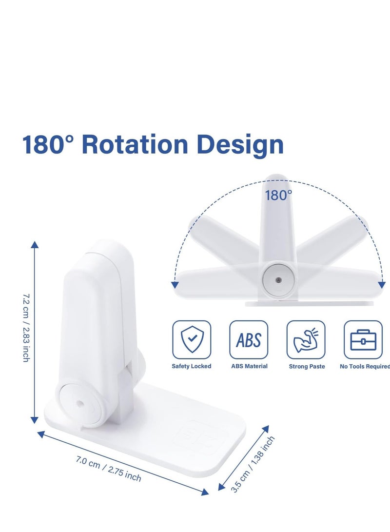 SOLARAE Door Lever Lock Handle for Children, Baby Safety Without Drilling, Self-Adhesive Childproof & Petproof, Windows, Refrigerators, Ovens 4Pcs Whit - Image 3