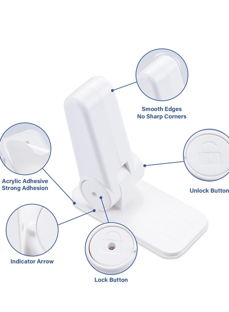 SOLARAE Door Lever Lock Handle for Children, Baby Safety Without Drilling, Self-Adhesive Childproof & Petproof, Windows, Refrigerators, Ovens 4Pcs Whit - Image 2