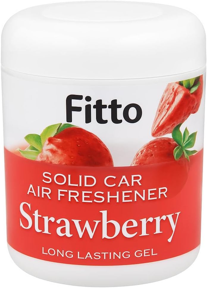 Fitto Solid Car Air Freshener Gel Strawberry Scent, Long Lasting Gel Odor Eliminator for Car Interior and Dashboard, 200gms - Image 1