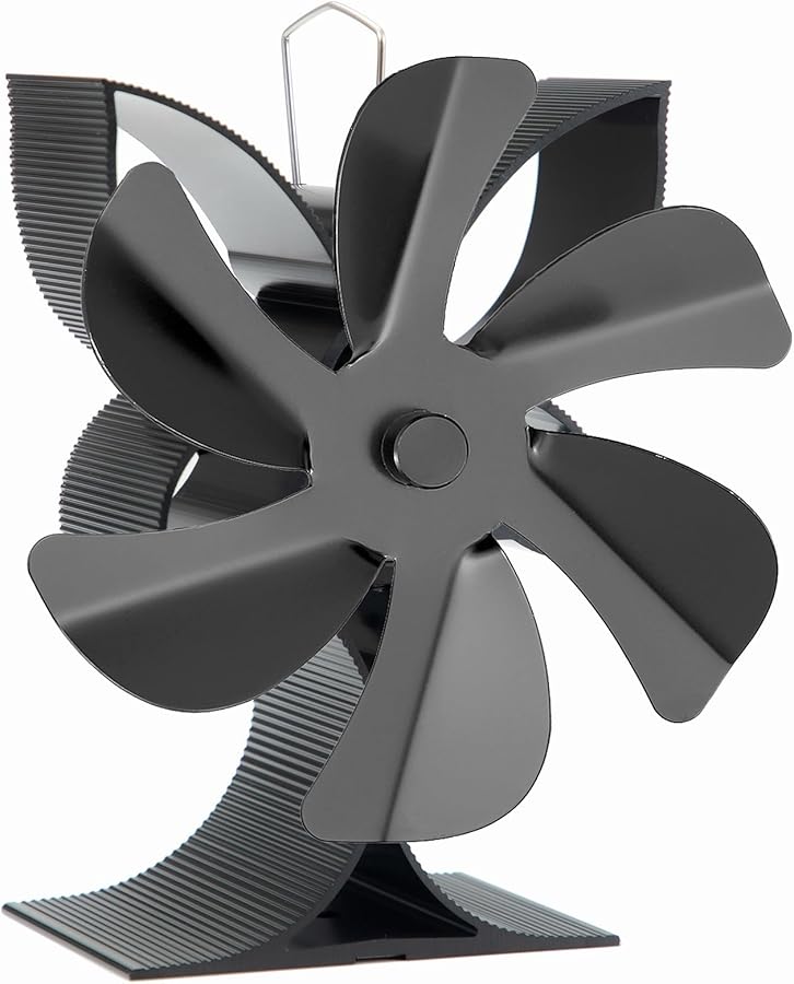 6 Blade Heat Powered Stove Fan Quiet Efficient Heating for Living Room Bedroom - Image 2