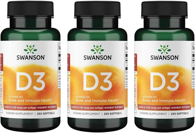 SWANSON Vitamin D3 Softgels 250 Count for Adults - Image 1