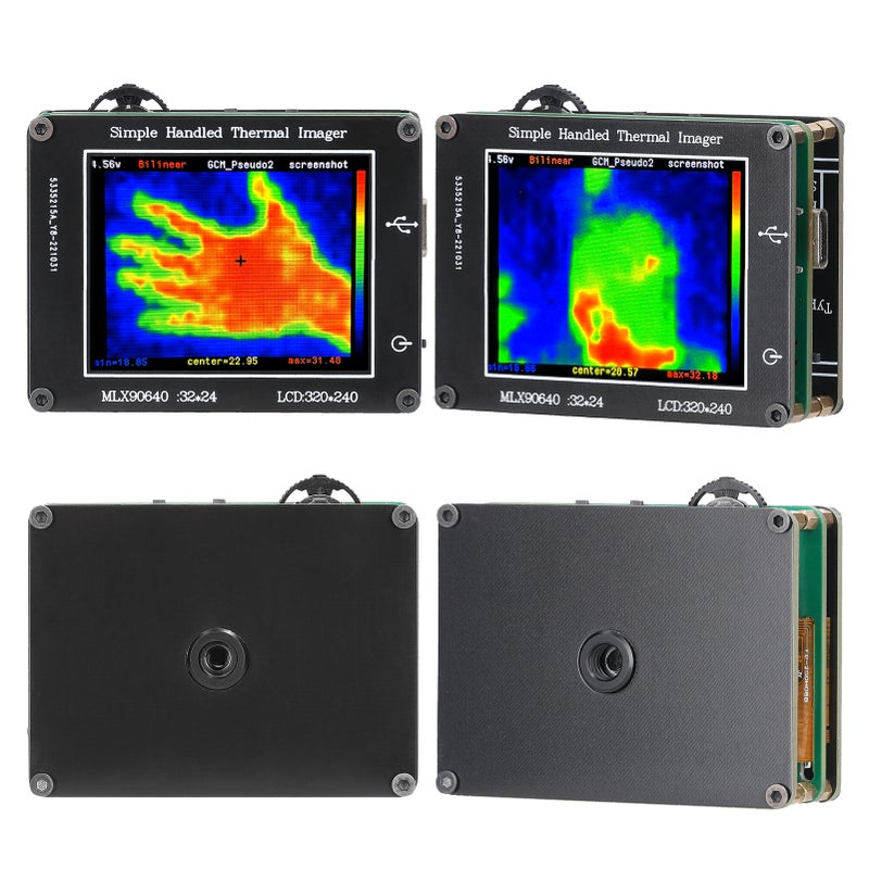 24 * 32 Pixel Infrared Sensor Simple Handheld Thermal Imager Portable 3.2inch LCD Display 240*320 Resolution Clear Definition Imaging Camera -40℃ to 300℃ Temperature Measurement Instrument - Image 3