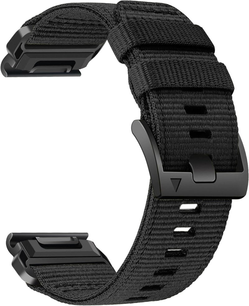 Abanen Rugged Nylon Watch Bands for Garmin Fenix 7X / Fenix 6X / Fenix 5X/Enduro 2, Quick Fit 26mm Adjustable Woven Nylon Sports Wrist Strap with Stainless Steel Clasp for Tactix 7 Pro, epix Pro 51mm - Image 1
