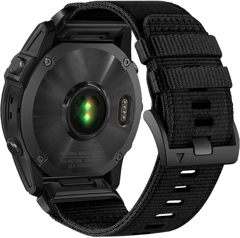Abanen Rugged Nylon Watch Bands for Garmin Fenix 7X / Fenix 6X / Fenix 5X/Enduro 2, Quick Fit 26mm Adjustable Woven Nylon Sports Wrist Strap with Stainless Steel Clasp for Tactix 7 Pro, epix Pro 51mm - Image 5